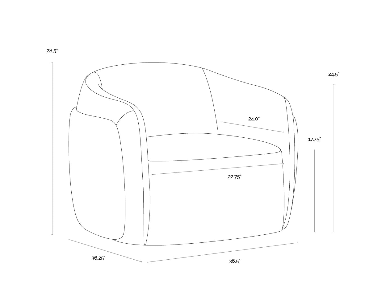 Caris Swivel Lounge Chair