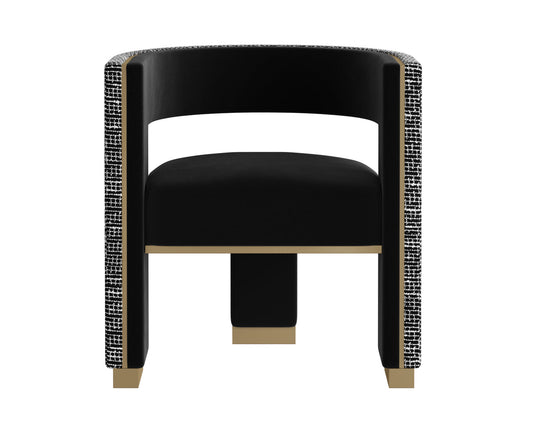 ADAMINA DINING ARMCHAIR - ABBINGTON BLACK / HOBBES NIGHT